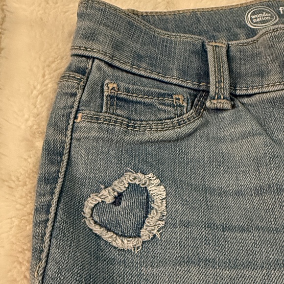 Wonder Nation Light Blue Flare Jegging Jeans with Heart Details - Picture 4 of 7